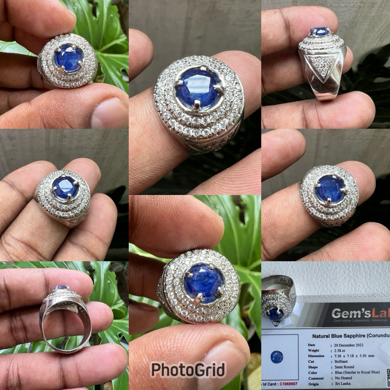 Cincin Natural Blue Sapphire Ceylon srilanka Batu Blue Safir Selon Srilangka royal blue safir sapphi
