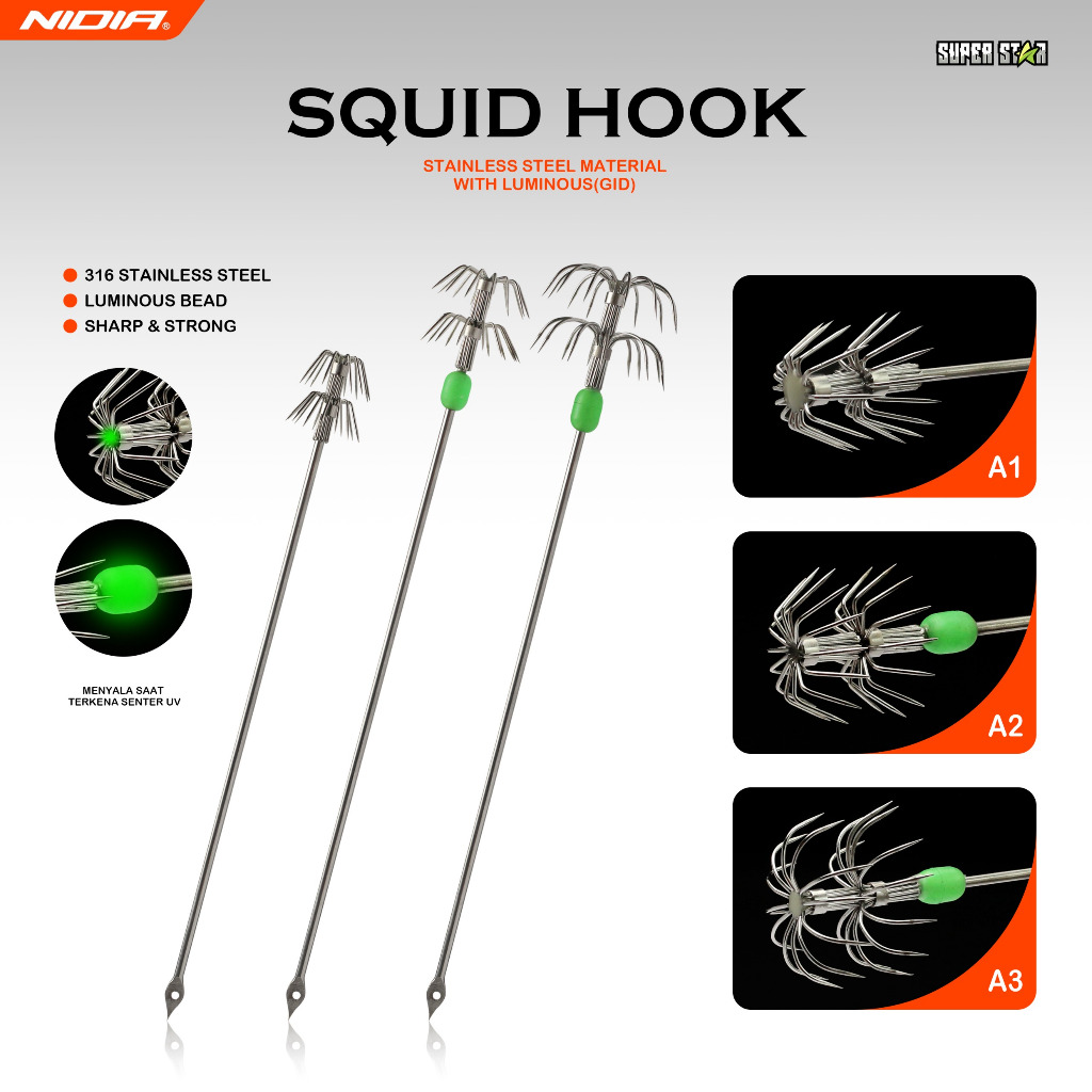 Kail Pancing Cumi - Umbrella Hook - Squid Hook | Kail Cumi Super Star PEMBURU CUMI