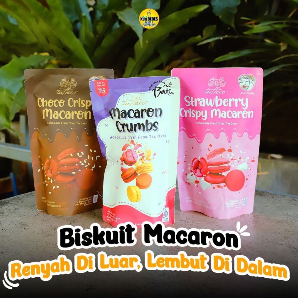 

Macaron Crumbs Remahan dengan Coklat Lumer Cemilan Manis /