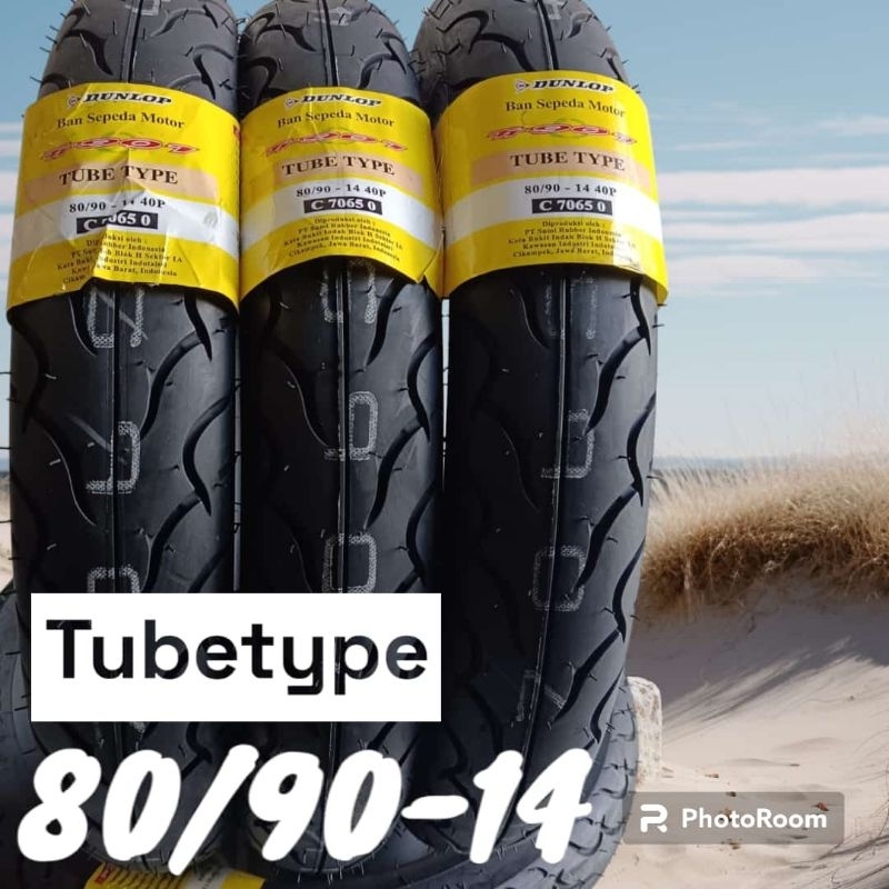 Ban luar Dunlop 80/90-14 Tubetype ban depan motor mio, beat, vario