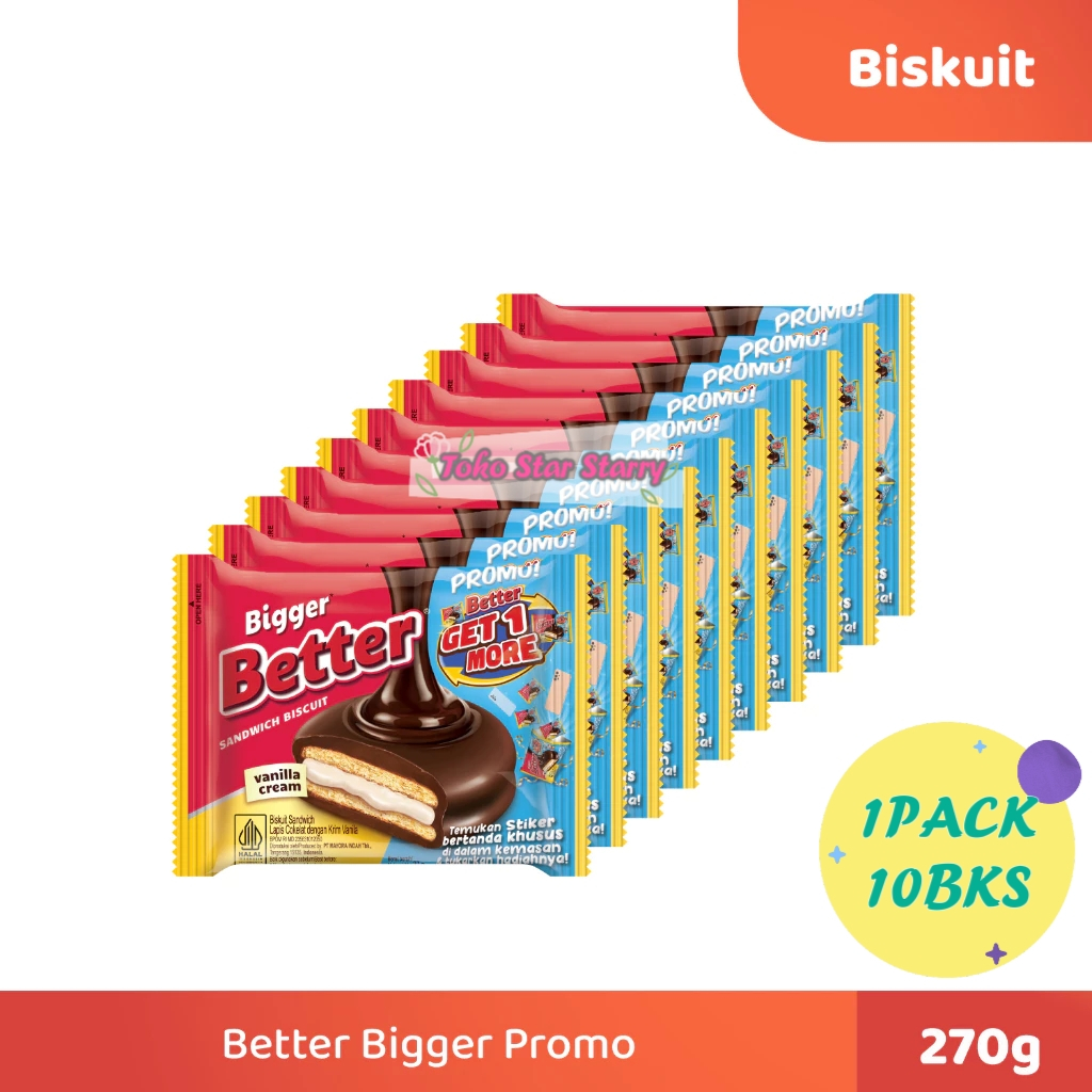 

[Per Pack] Roma Better Bigger isi 10 Sachet 10x27gr MAYORA ROMA Snack Viral Halal MUI