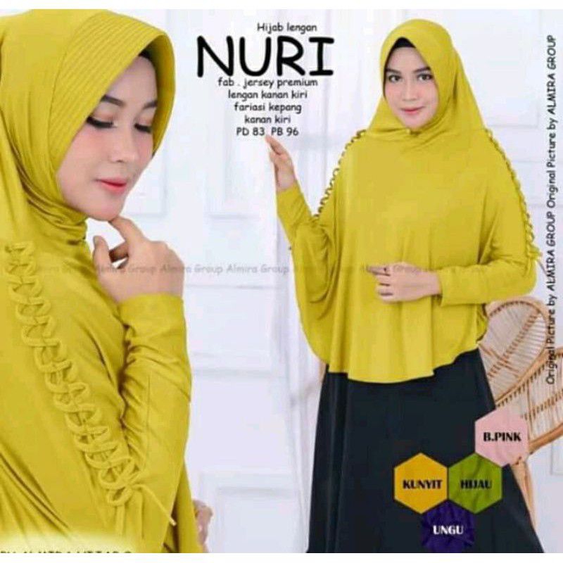 (DISKON) hijab lengan kepang jumbo syari/hijab bergo/kerudung ibu ibu kekinian