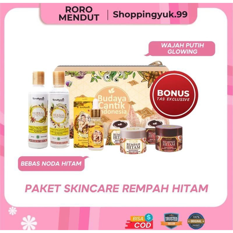 (RORO MENDUT) SKINCARE PAKET TEMULAWAK RORO MENDUT ANTI ACNE KOMEDO KULIT  BERMINYAK