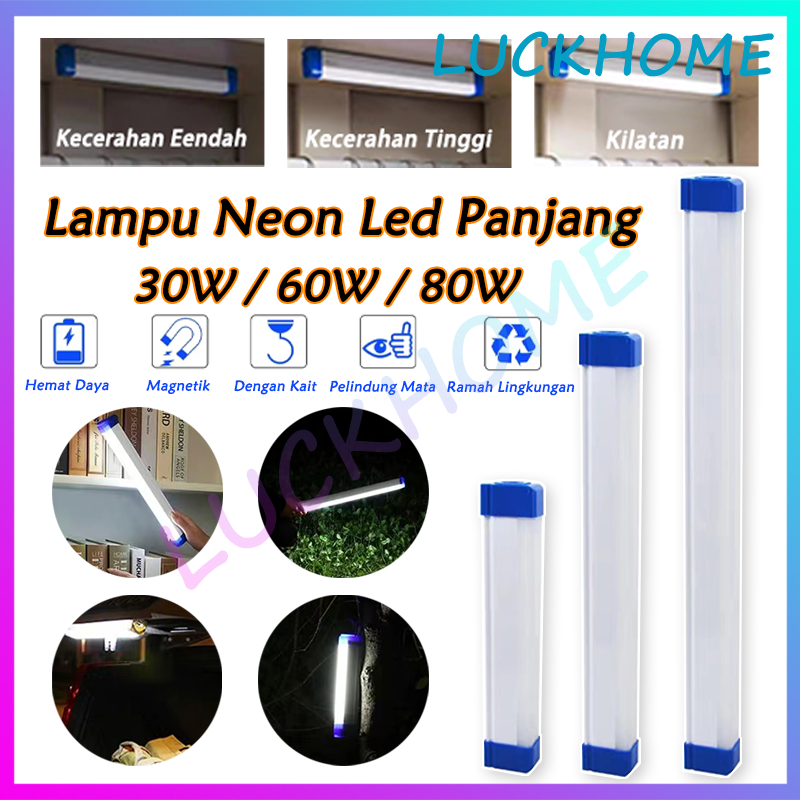 Lampu Neon Led Panjang 80W 60W 30W  Emergency Lamp Darurat Mati Lampu Darurat Multifungsi Lampu Emer