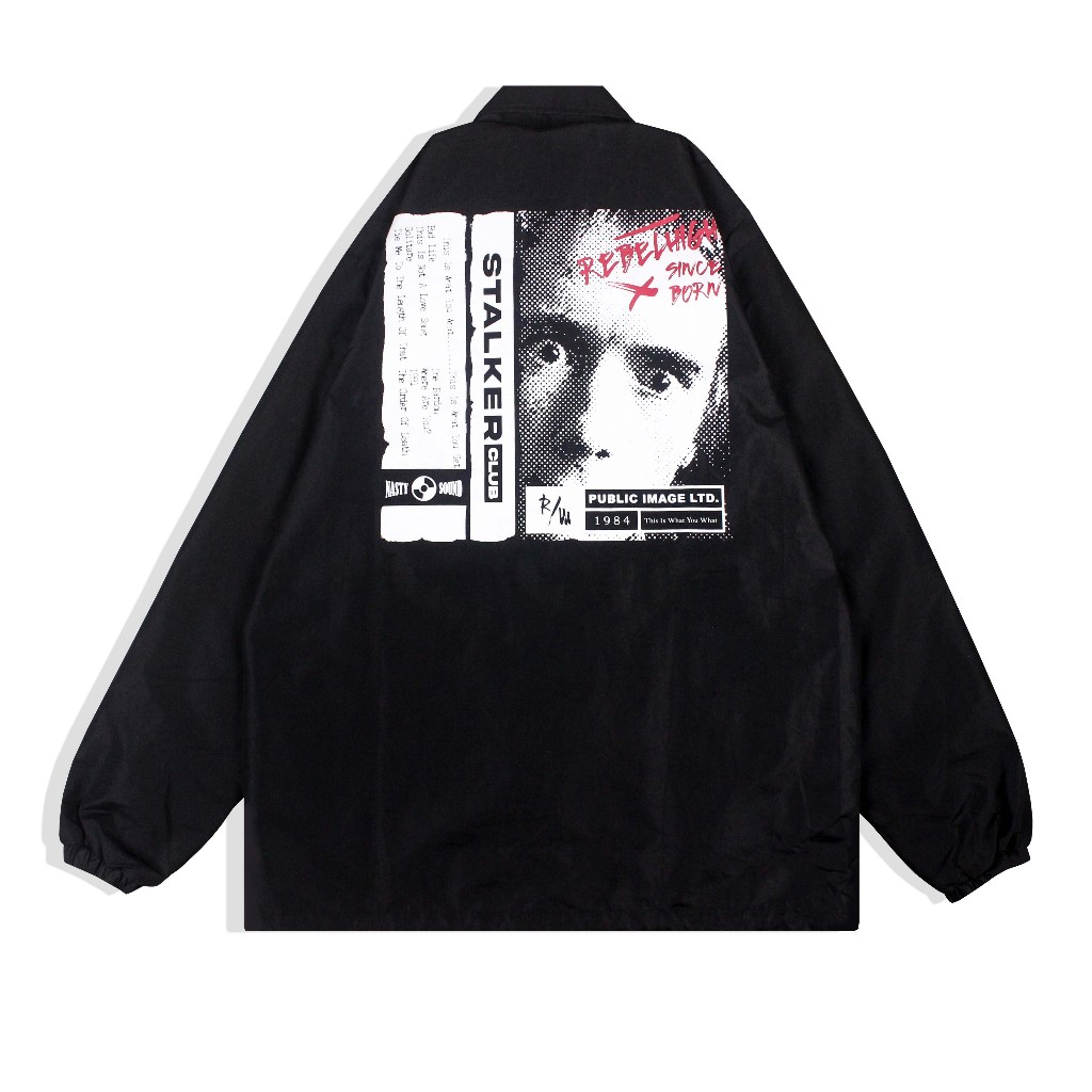 Stalker - Since Born Jaket Coach Parasut Pria Wanita - Anti Air Premium Distro - Waterproof Hitam