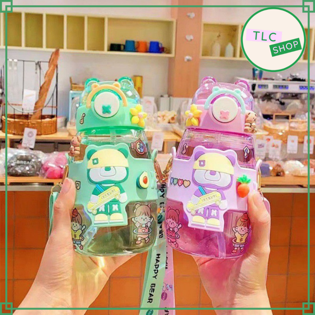 Botol Anak Dengan Sedotan / Botol 1955 Non-Box / Botol Motif Happy Bear