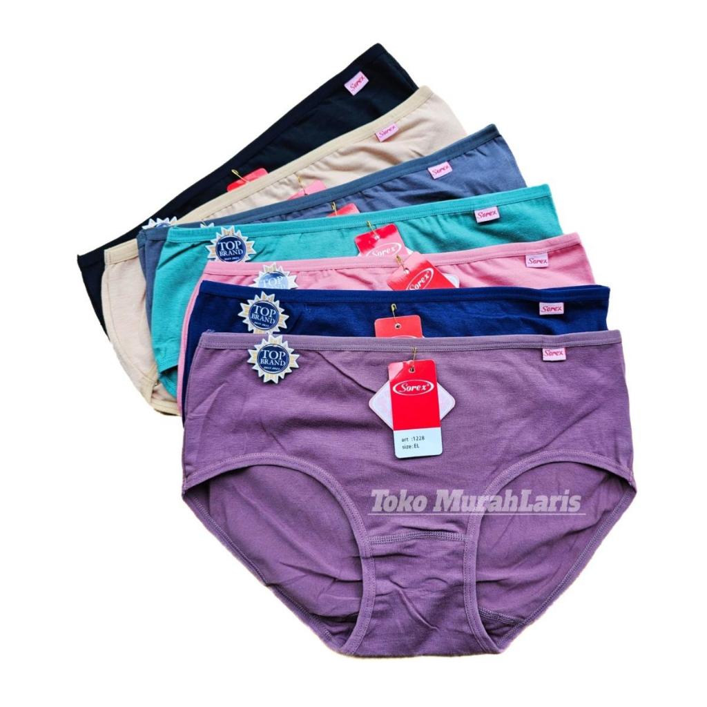[ 6PCS ] Cd Sorex 1228 - Celana Dalam Wanita Cutting Midi - Cd Sorex Bahan Katun