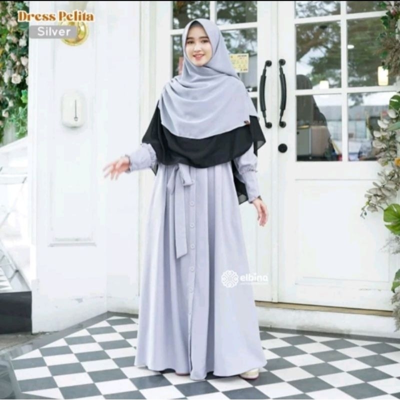 Preloved Dress Pelita Silver By Elbina Hijab