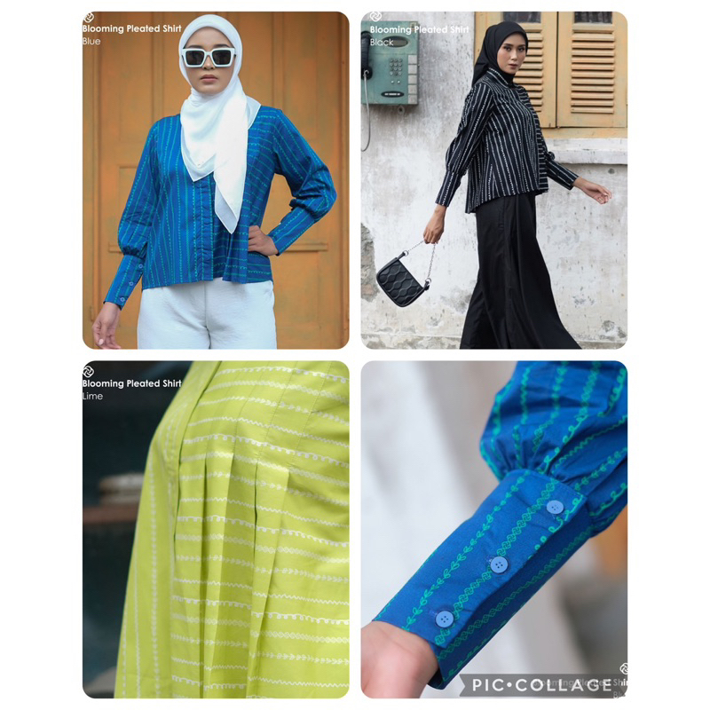 Deenay Blooming Pleated Shirt - Atasan Muslim Deenay