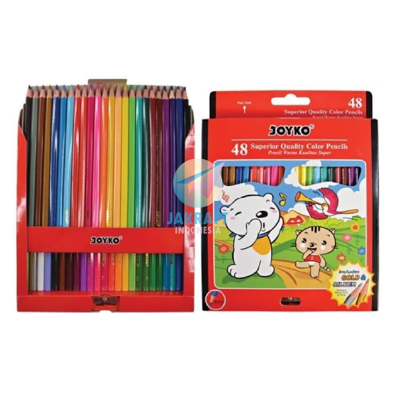 

(48 Pcs) Pensil Warna Panjang 48 Warna JOYKO CP-48PB Color Pencil Berkualitas Lebih Tebal & Kuat
