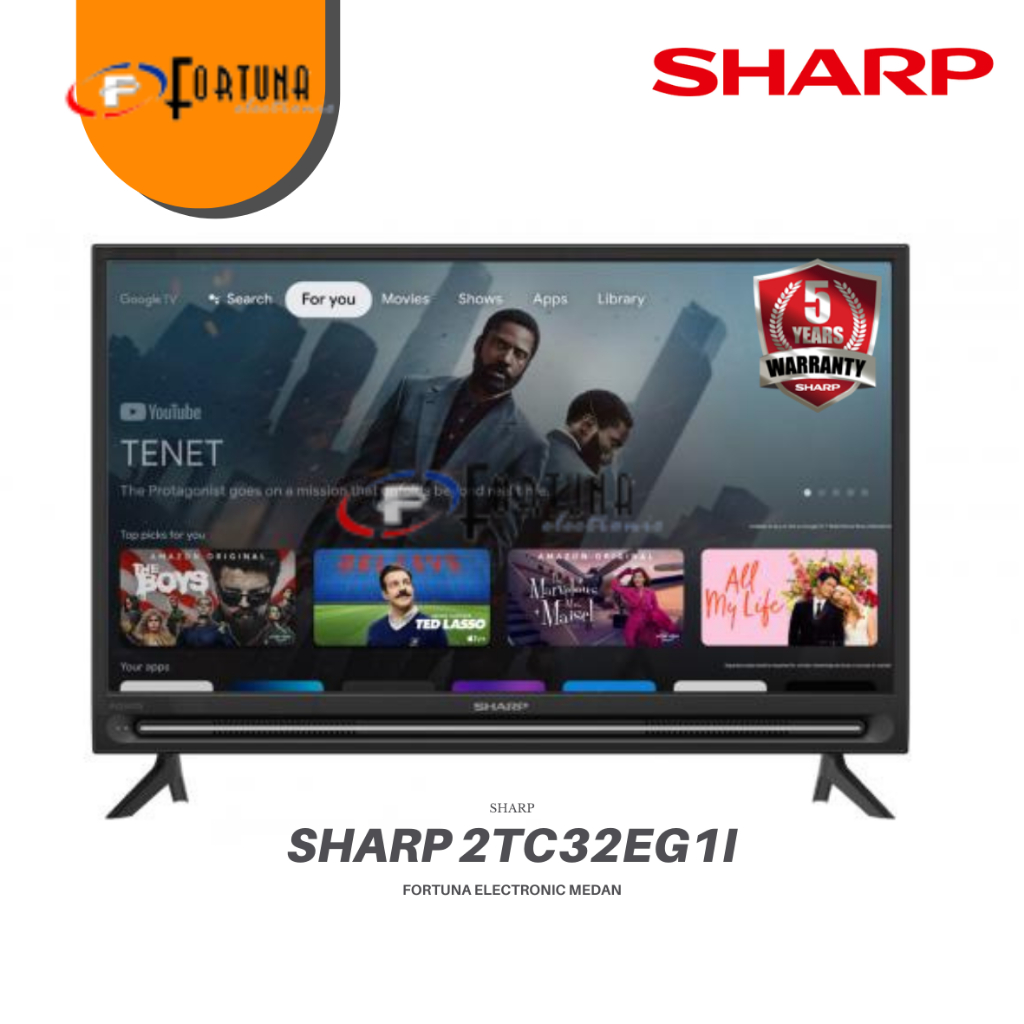 SHARP LED TV 43 Inch 43GH3000 ANDROID GOOGLE TV 2K MEDAN