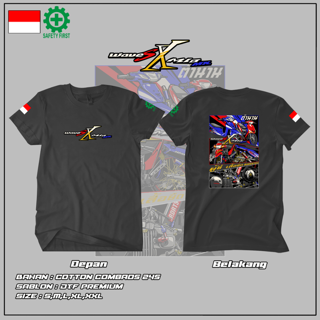Baju Mantap Motif Yamaha Mio Racing - Mio Tshirt - Kaos WAFE X MIO New 2024 - Kaos Mio Modifikasi - 