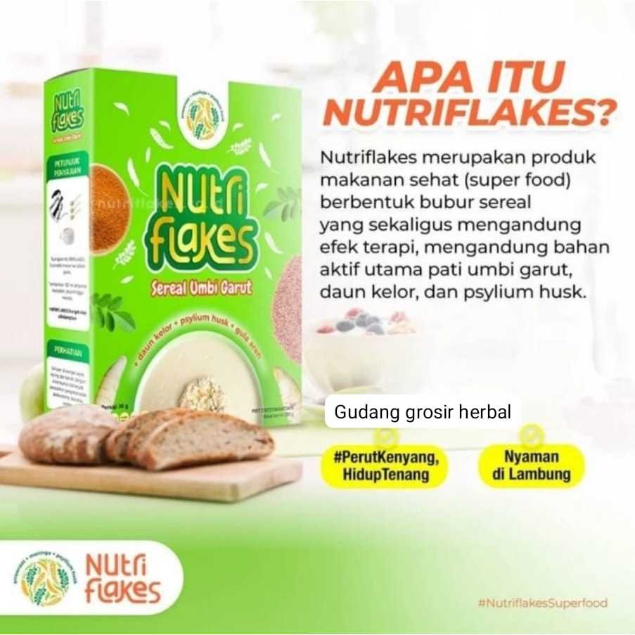 

NUTRIFLAKES SEREAL UMBI GARUT Asam Lambung - Solusi Gangguan Pencernaan