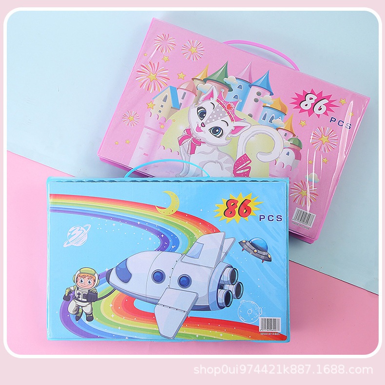 

Set Kuas Cat Anak/Set Alat Tulis 86 Buah Krayon Pensil Cat Air/Alat Gambar Sekolah Anak/Alat Lukis Seni