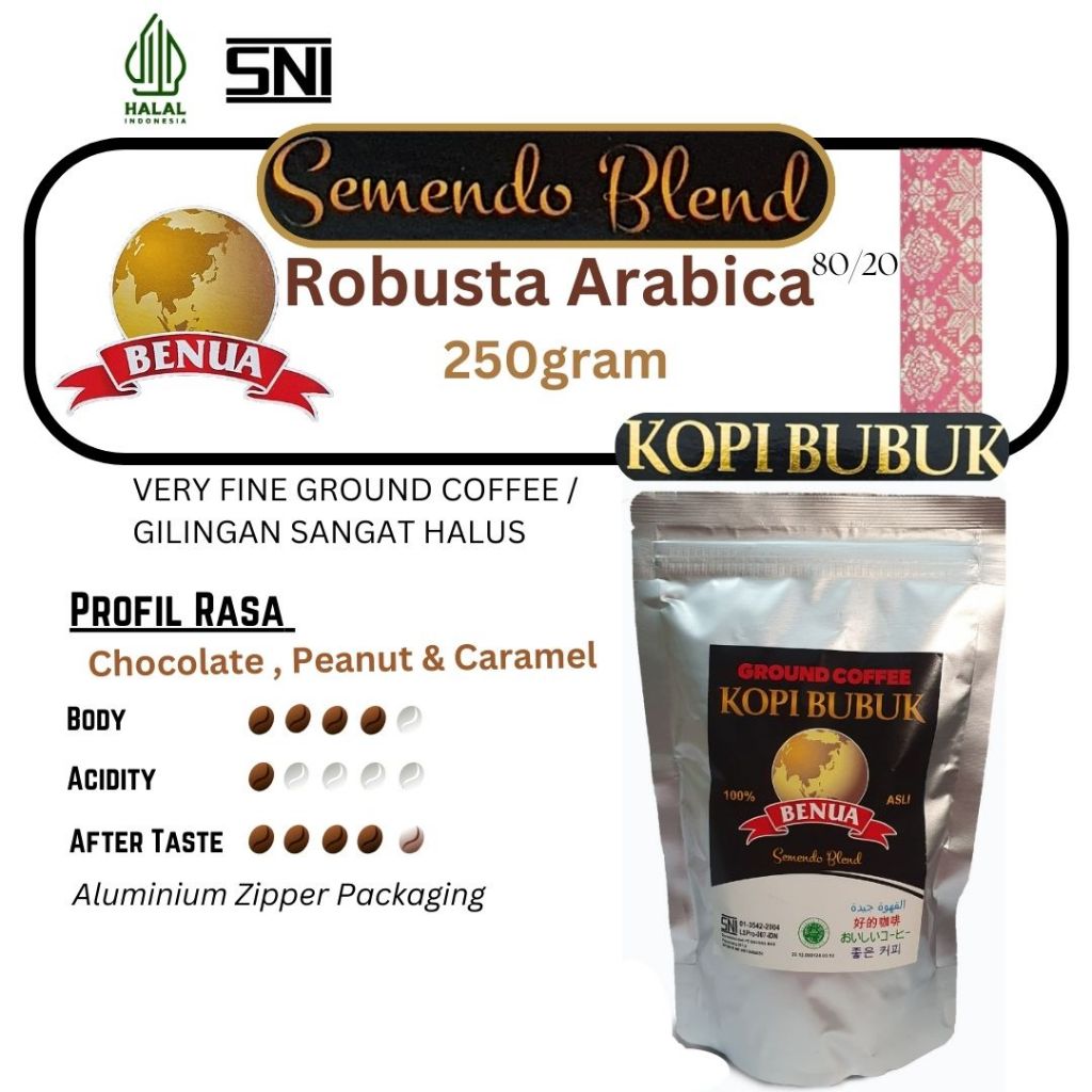 

Kopi Bubuk Semendo Blend Benua (Arabika & Robusta ) 250gram