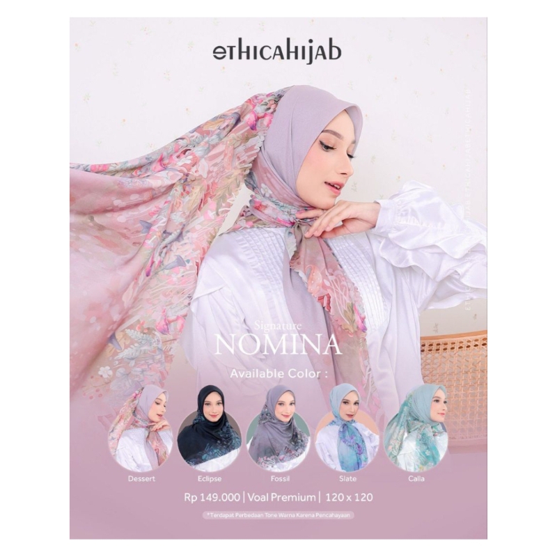Hijab Segi Empat Signatue Nomina by Ethica Official / Hijab Ethica / Hijab Segi Empat Ethica