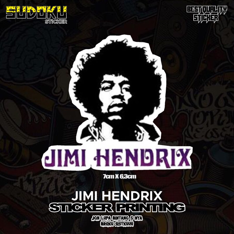 

STICKER STIKER PRINTING JIMI HENDRIX PENYANYI VOKAL VIRAL