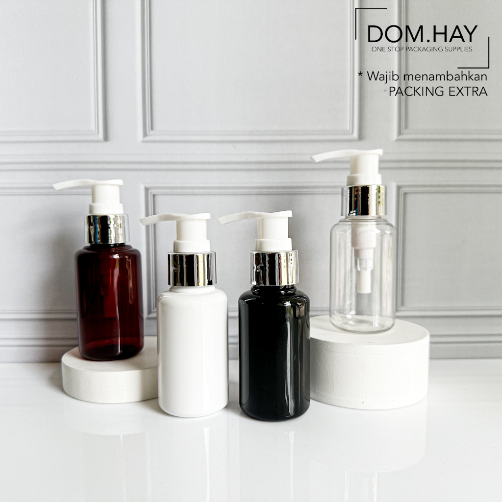 Botol Plastik Pump Silver 70ml Tubular Dish Soap Sabun Body Hand Wash Shampoo Gel Oil Minyak Kemasan