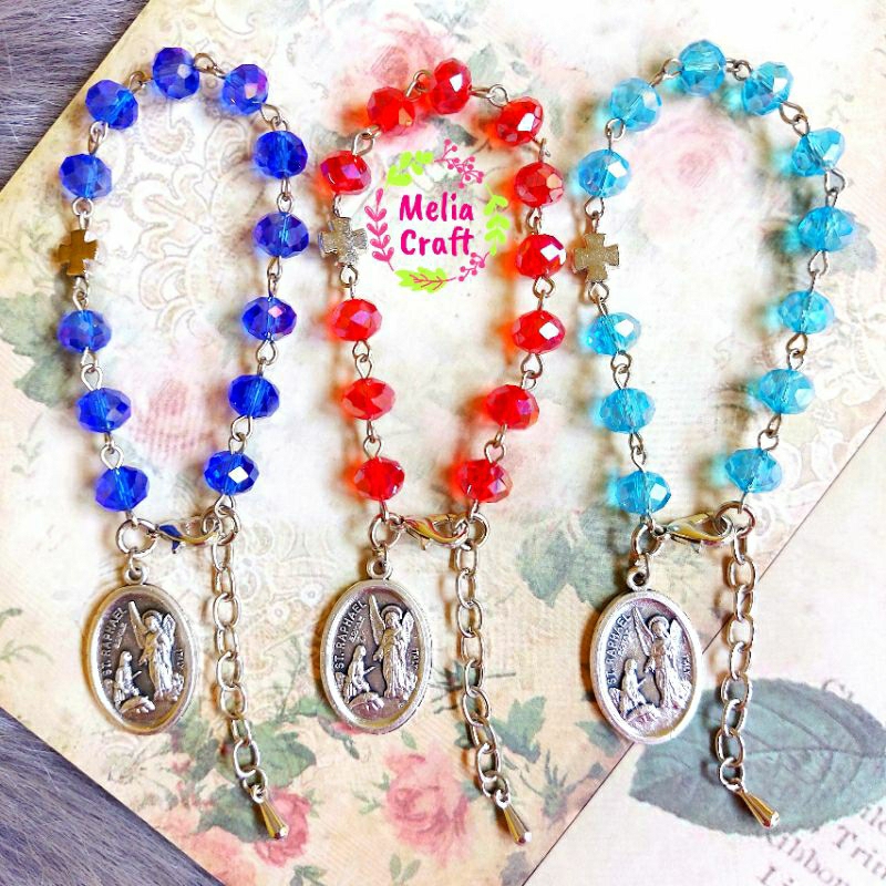 Gelang Rosario St Michael - Medali Made in Italy - Include Kartu Doa