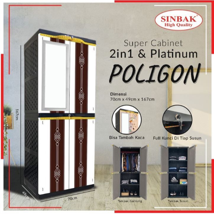 LEMARI PLASTIK PAKAIAN SERBAGUNA SINBAK SUPER CABINET