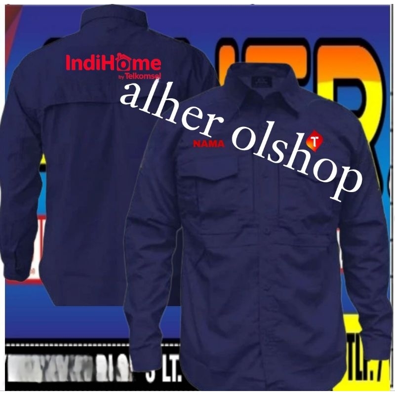kemeja tactical Indihome by Telkomsel baju tactical indihome by Telkomsel seragam tactical Indihome 