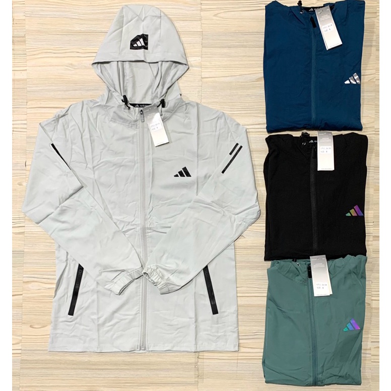 KODE T3D3 JAKET MICRO PARASUT ADIDAS IMPORT PREMIUM OLAHRAGA RUNNING PRIA MAN HOODIE KUPLUK TOPI LEN