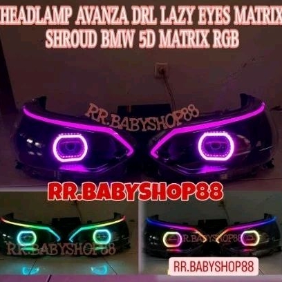 paket headlamp avanza xenia veloz custom projector biled shroud rgb matrix drl lazy eyes matrix avan