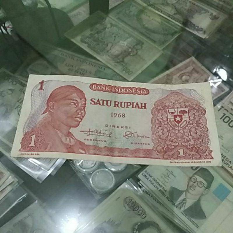 uang kuno indonesia 1 rupiah soedirman asli