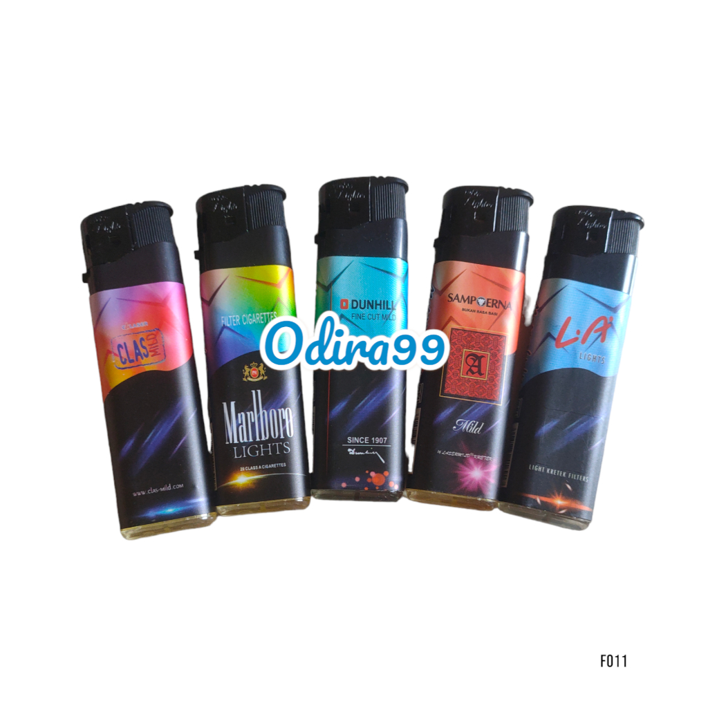 Metro Lighter F 011 Korek Api Disposable Gas F011 Model Magnet Motif Rokok Hitam Mancis Korek Gas