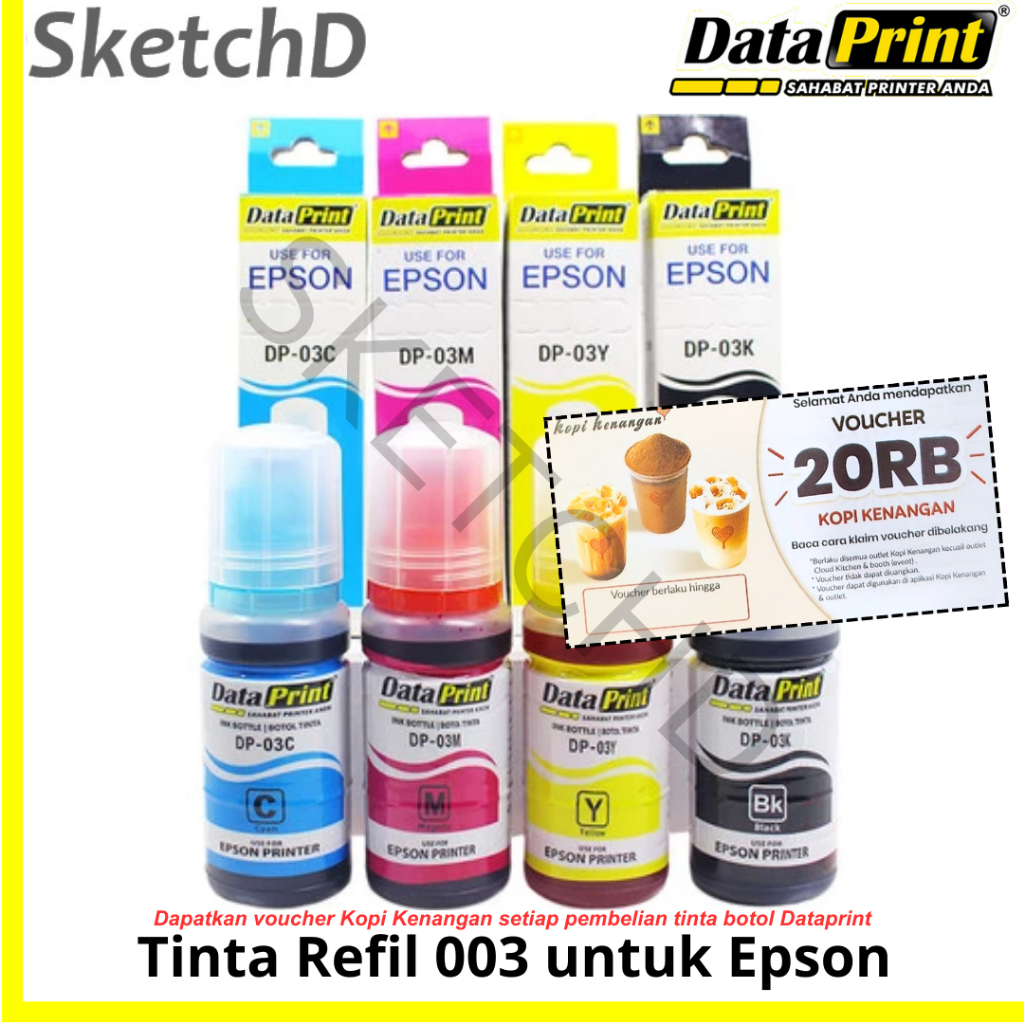 

Tinta Printer Epson 003 isi ulang Dataprint 72 ml Refill Ink