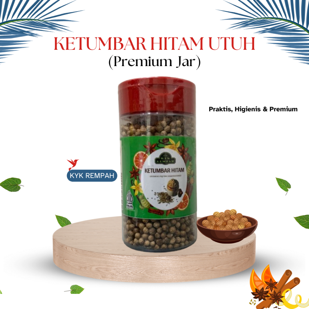 

Ketumbar Hitam Organik Premium [ JAR ] | Biji Ketumbar Hitam Bumbu Dapur Praktis