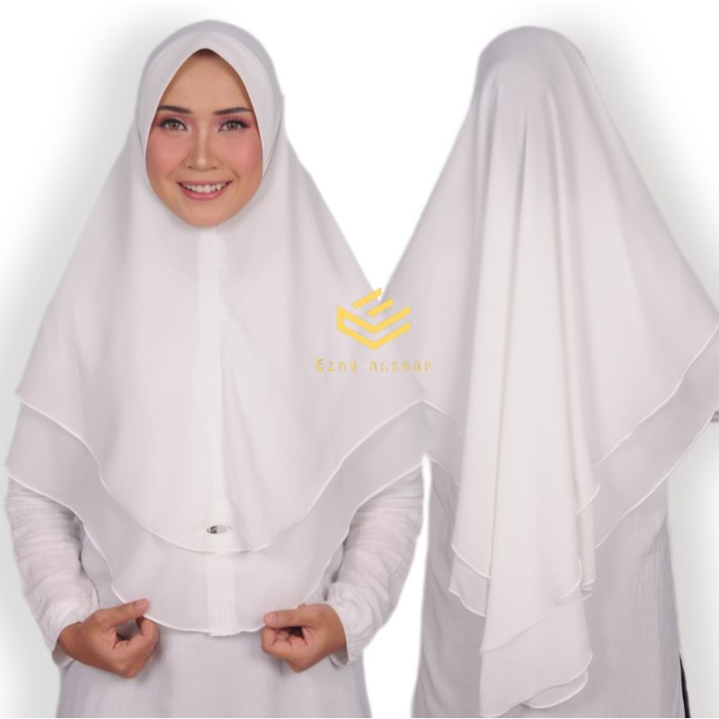 MURAH Jemma Khimar syar'i Ceruty babydoll/Jilbab syar'i warna putih/hijab putih/Bergo instan Putih