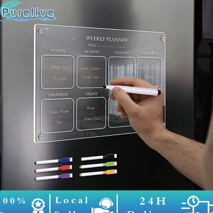 

Sekarang Hadir Weekly Monthly Planner Magnet Kulkas Akrilik Custom Dinding Schedule Board untuk dinding kantor