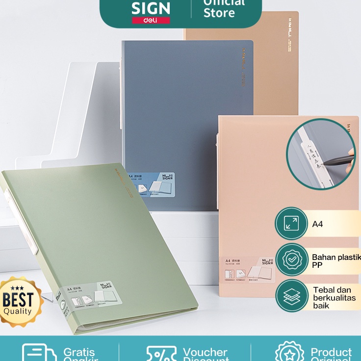 

Dijamin Keren Nusign Display Book File Map Clear Holder Document Keeper A4 3 4 6 Slot NS16X