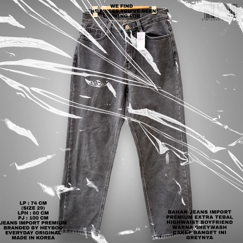 HEYBOO ORIGINAL/KOREAN JEANS/IMPORT JEANS/HIGHWAIST KULOT JEANS/SNOWGREY JEANS HW/HW KULOT JEANS IMP
