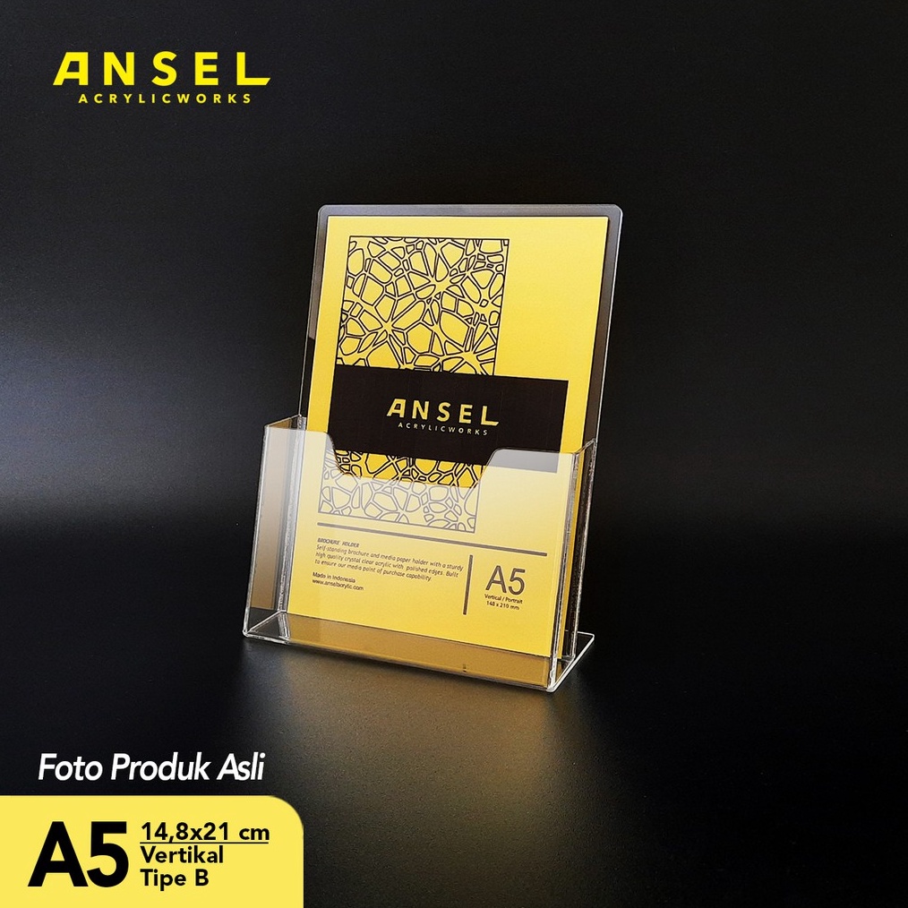 

KODE X36J ANSEL Tempat Brosur Akrilik Acrylic Flyer Stand Holder A5 Tipe A Bening