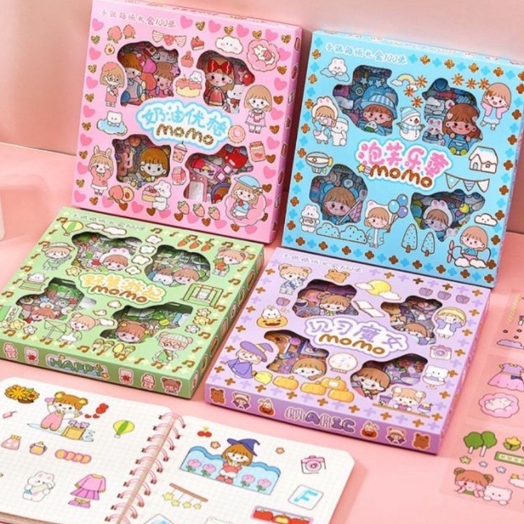 

Pusat Termurah Sticker MOMO Pink Biru Hijau Ungu Rainbow Mix Warna ORIGINAL Waterproof isi 1Pcs