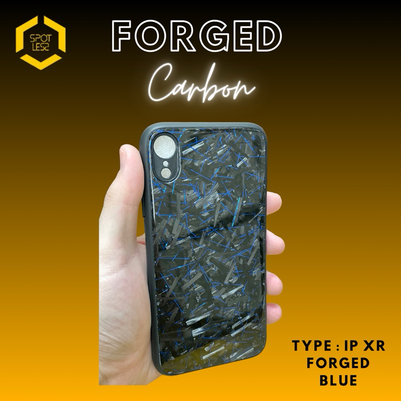 Case Iphone XR Blue Metallic Forged Carbon