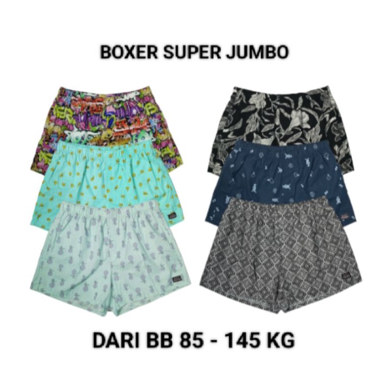 New Product Celana Boxer Super Jumbo 2XL 3XL 4XL Bahan Katun  Boxer Fash Jumbo  Boxer Jumbo Pria Wan