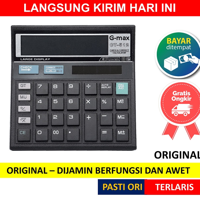 

Spesial Update KALKULATOR BESAR GMAX G MAX Gmax GM512 GM512 GM 512 12 Digit ANGKA CALCULATOR DIGITAL