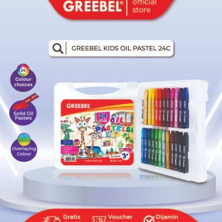 

Pasti Heboh GREEBEL Crayon 24 warna Oil Pastel Greebel 24 Warna