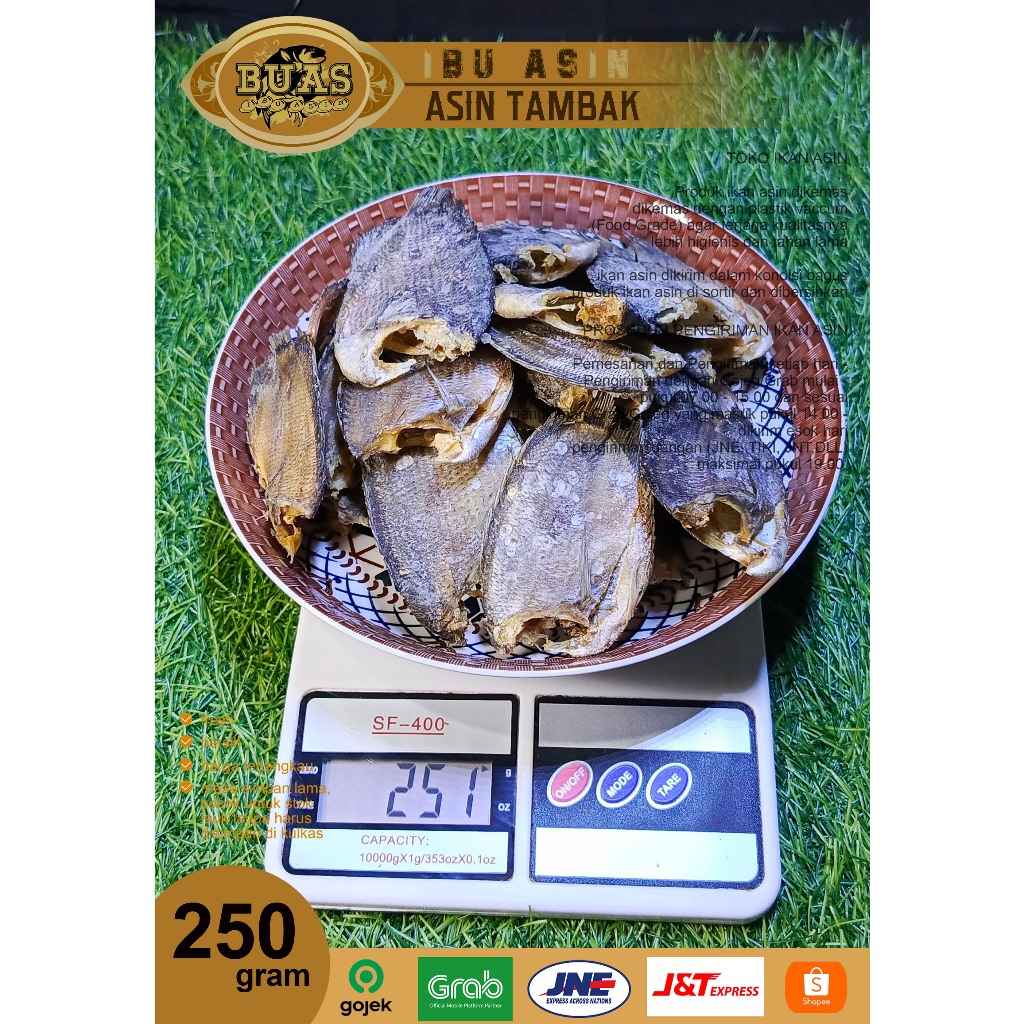 

Ikan Asin Bandung Tembakang 250 Gram BUAS | Ikan Asin Bandung | Ikan Asin Biawan | Asin Buas
