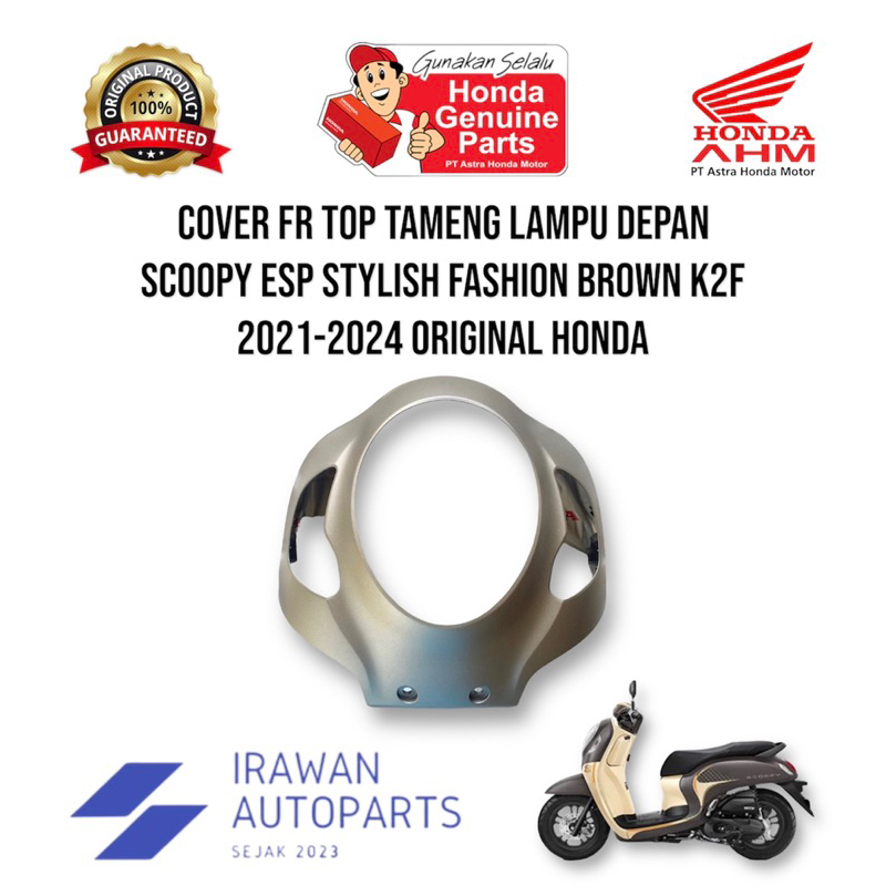 Tameng lampu depan cover FR motor honda scoopy esp stylish prestige 64301-K2F 2021 2022 2023 2024 warna brown matte original