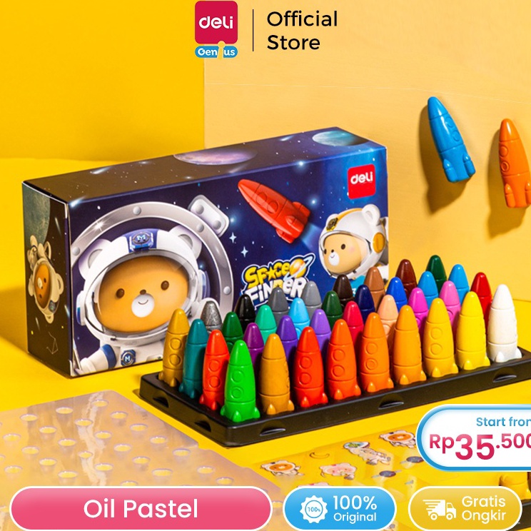 

Paket Kejutan Deli Oil Pastel Crayon Krayon anak bentuk Rocket Space Finder Tidak Mudah Patah Tidak Mengotori Tangan Free Sticker 7219X