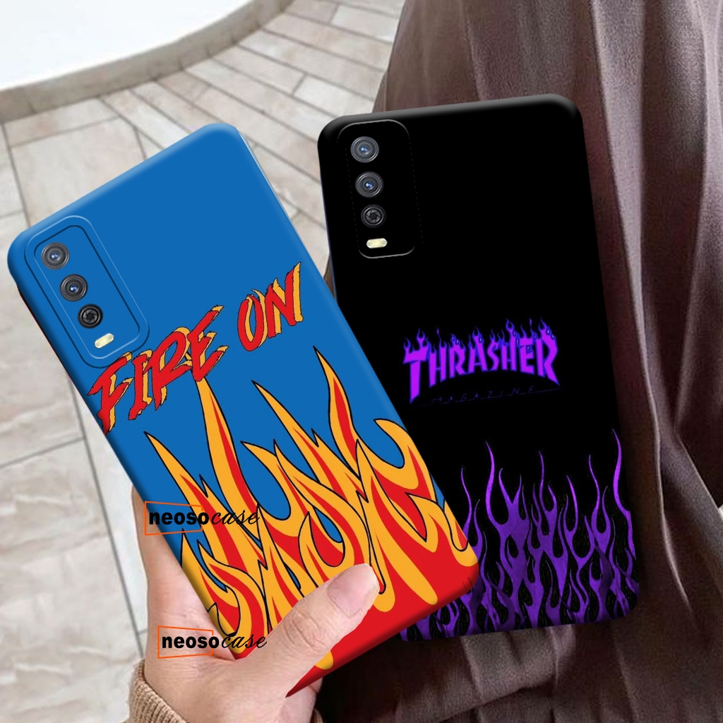 Softcase Vivo Y12s/Y20/Y20s/Y20i/Y20G Motif Api - Case Animals - Case fire - Case Full Colour - Case