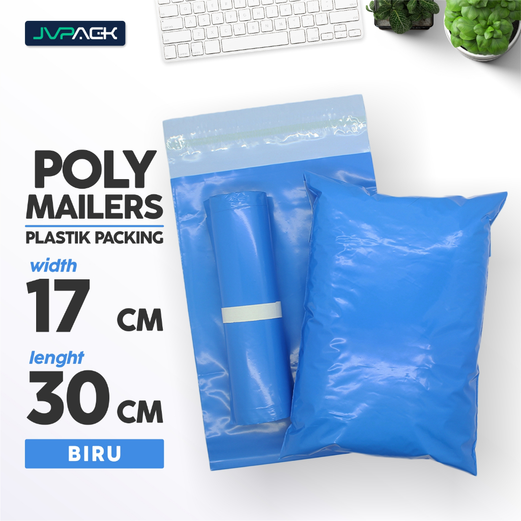 

EVARO - Plastik Polymailer 17x30cm Biru Plastik Packing Polimer Tebal Berkualitas