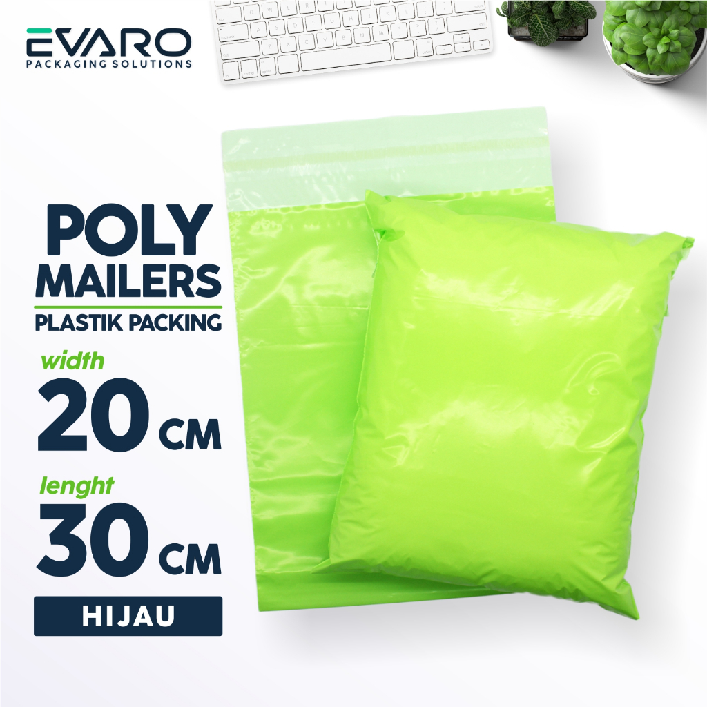 

EVARO - Plastik Polymailer 20x30cm Hijau Plastik Packing Polimer Tebal Berkualitas