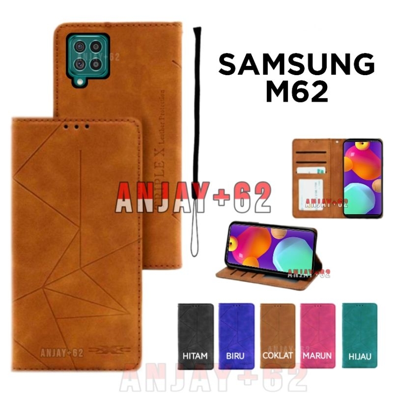 Case Samsung M62 / F62 Flip Dompet Magnet tanpa kancing