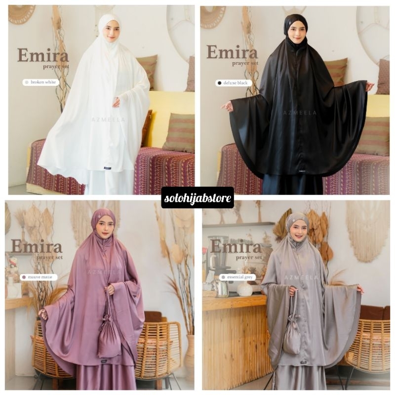 [READY] Emira 2in1 Prayer Set by Azmeela / Mukena Armani Silk Azmeela