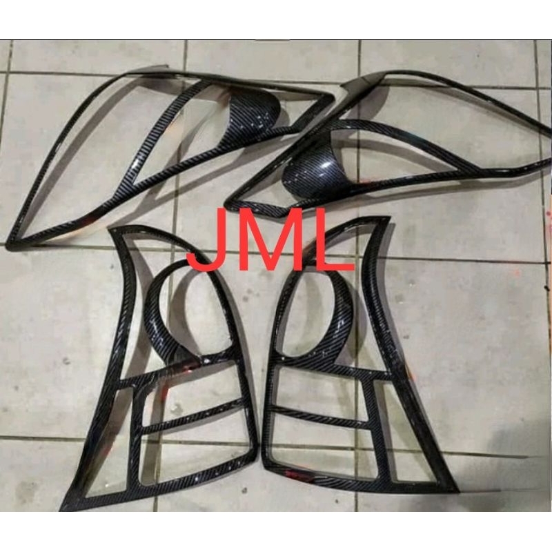 Paket garnish lampu carbon All New Avanza/Xenia /Veloz 2012-2014
